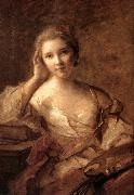 NATTIER, Jean-Marc Portrait of a Young Woman Painter sg oil painting